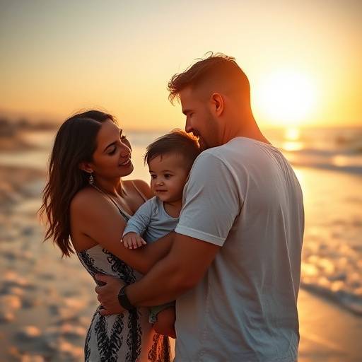 Fotografia conceitual de arte do ensaio de retrato de fam√≠lia dos Santos na Praia da Barra.